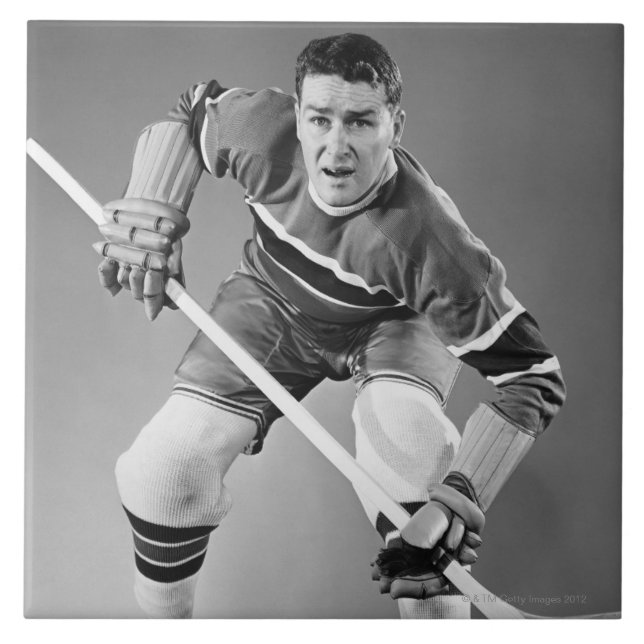 Azulejo De Cerâmica Defesa do hóquei (Frente)