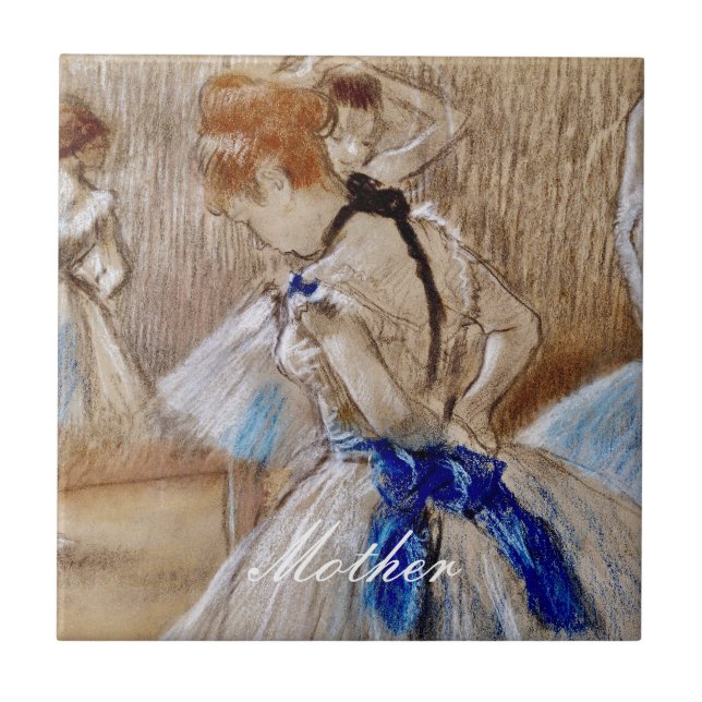 Azulejo De Cerâmica Degas Dancer com Faixa Azul (Frente)