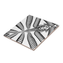 Azulejo De Cerâmica Degraus de escada preto e branco para algum lugar