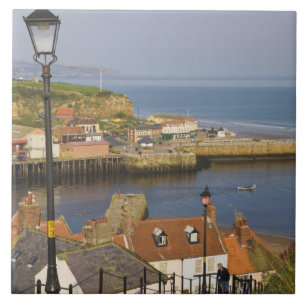 Azulejo De Cerâmica Degraus que levam ao porto, Whitby, Norte