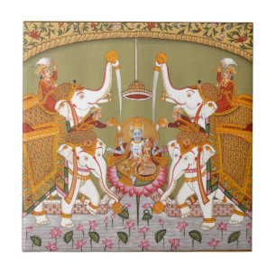 AZULEJO DE CERÂMICA  DEIDADE HINDU INDIANA ANTIGA DO SENHOR VISHNU DA