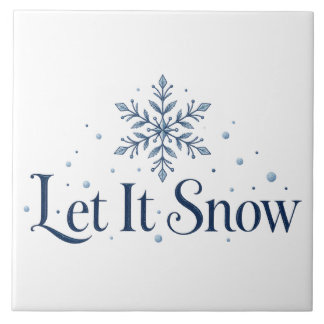 Azulejo De Cerâmica Deixe Nevar Floco de Neve Minimalista Natal Cerâmi