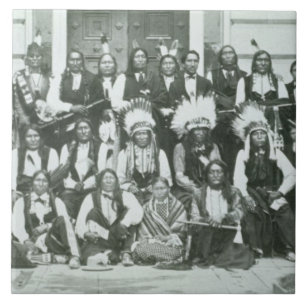 Azulejo De Cerâmica Delegação indiana de líderes de Sioux em