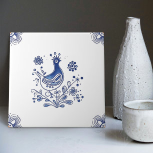 Azulejo De Cerâmica Delft Blue Dutch Style Flowers Indigo Cerâmica