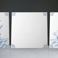 Delft Blue Dutch Style Frigate Schooner Sail Boat