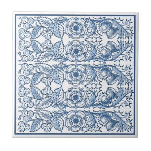 Azulejo De Cerâmica Delft Blue Ornamental Art Nouveau Patterno