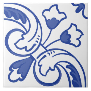 Azulejo De Cerâmica Delft Vine Blossom