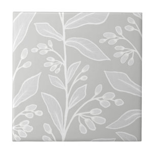 Azulejo De Cerâmica Delicada Reverie Botânica L2 Branco Plantas Grande