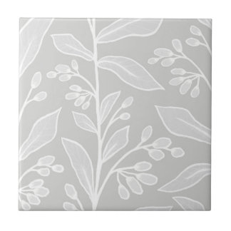 Azulejo De Cerâmica Delicada Reverie Botânica L2 Branco Plantas Grande