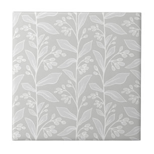 Azulejo De Cerâmica Delicada Reverie Botânica M2 Branco Plantas Grande