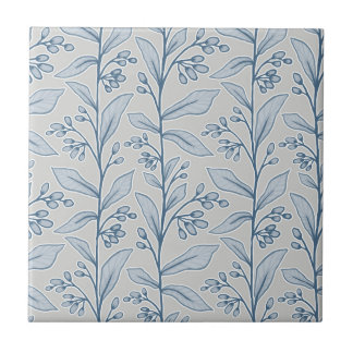 Azulejo De Cerâmica Delicar Cinza Botânica M1 Reverie Planta Azul Bran