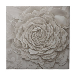 Azulejo De Cerâmica Delicar Gardenia Flor Branco Suave