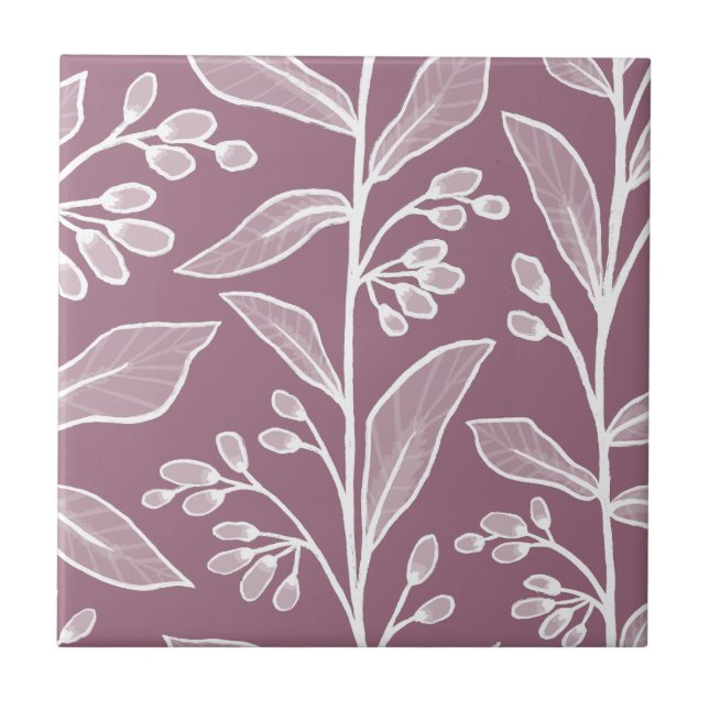 Azulejo De Cerâmica Delicar o Reverso Botânico L7 Grandes Plantas Bran (Frente)