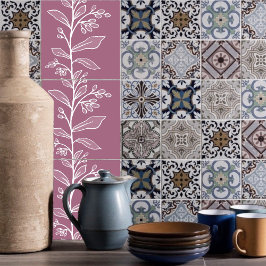 Azulejo De Cerâmica Delicar o Reverso Botânico L7 Grandes Plantas Bran