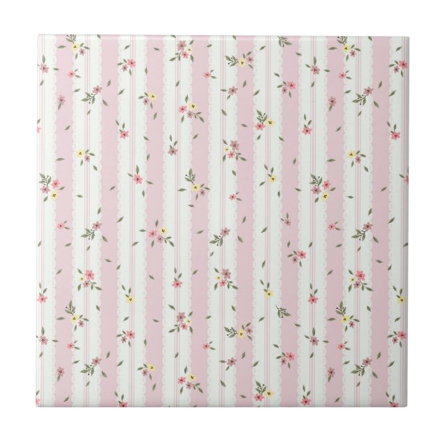 Azulejo De Cerâmica Delicate Floral Patterno Cerâmico (Frente)