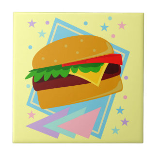 Azulejo De Cerâmica Delicioso Hambúrguer Fofo