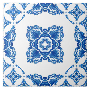 Azulejo De Cerâmica delta branca azul-mediterrânica espanhola