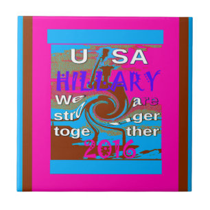 Azulejo De Cerâmica Democratas Hillary Pelo Presidente dos EUA