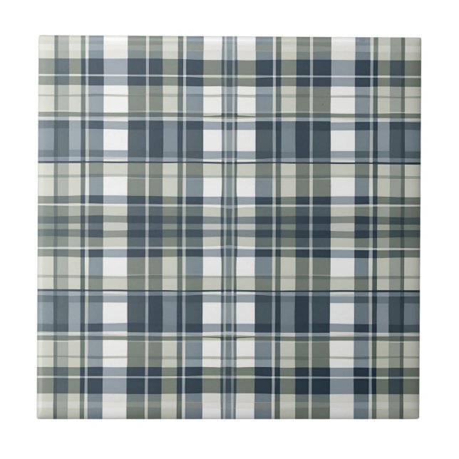 Azulejo De Cerâmica Denim Azul Sage Verde Branco (Frente)