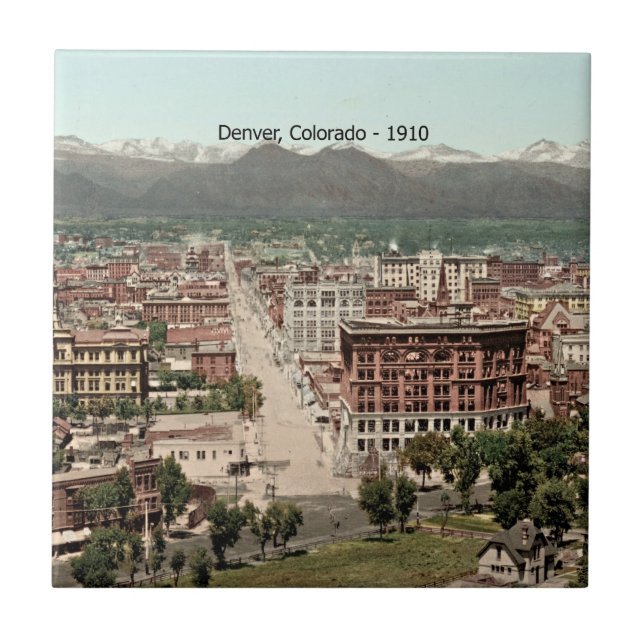 Azulejo De Cerâmica Denver, Colorado 1910, (Frente)
