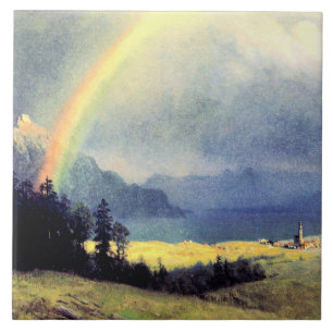 Azulejo De Cerâmica Depois do Chuveiro, pintura de Albert Bierstadt