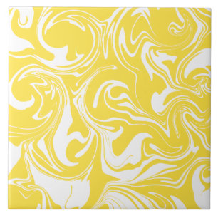 Azulejo De Cerâmica Derramar - Amarelo limão e branco