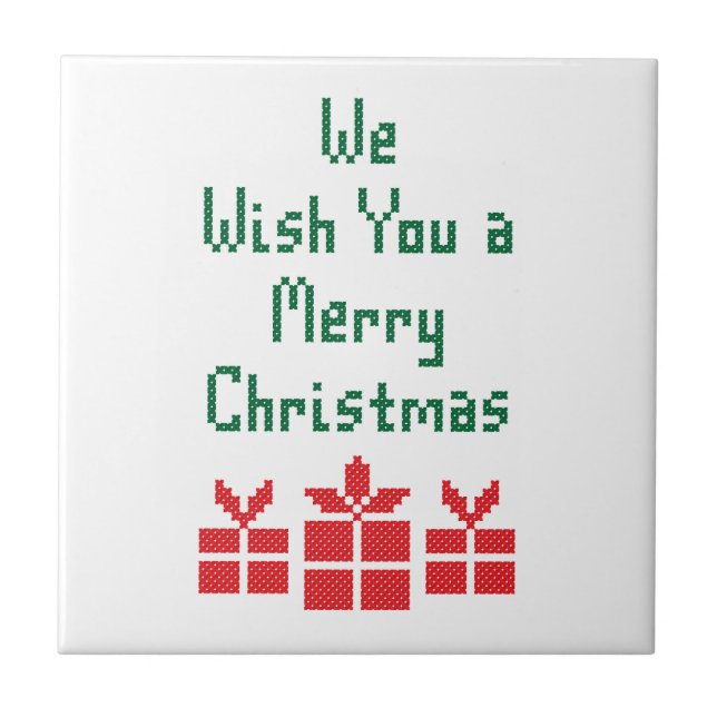 Azulejo De Cerâmica Desejamos-lhe um Feliz Natal (Frente)