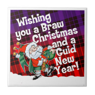 Azulejo De Cerâmica Desejo-te um Natal Braw
