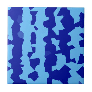Azulejo De Cerâmica Desenho Abstrato Irregular Azul Ciano