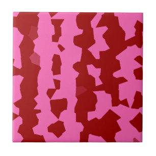 Azulejo De Cerâmica Desenho Abstrato Irregular Rosa Bege Vermelho