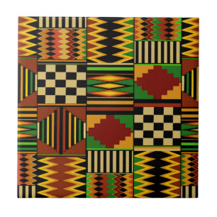 Azulejo De Cerâmica Desenho Africano de Tecido Kente Real
