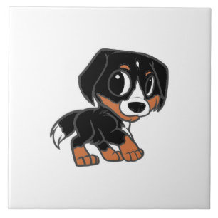 Azulejo De Cerâmica desenho animado de cão da montanha suíça