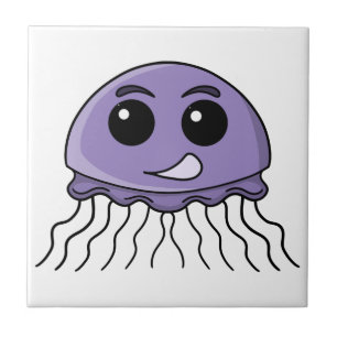 Azulejo De Cerâmica Desenho animado do Amigo Jelly Lilás