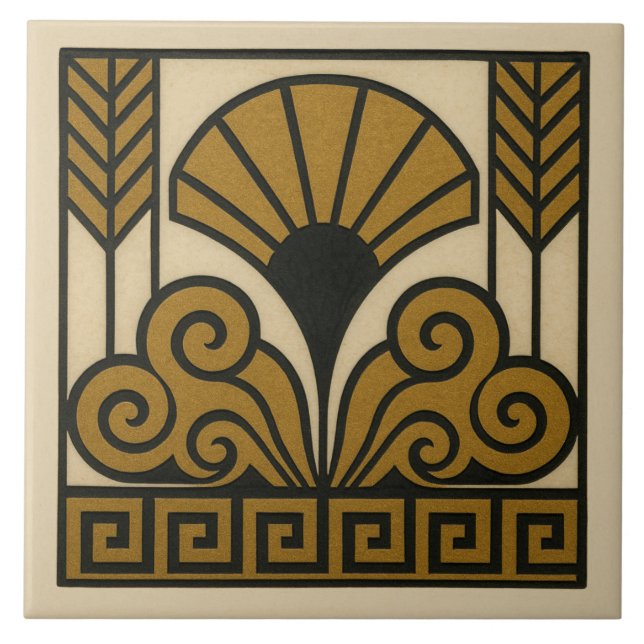 Azulejo De Cerâmica Desenho Art Déco (Frente)