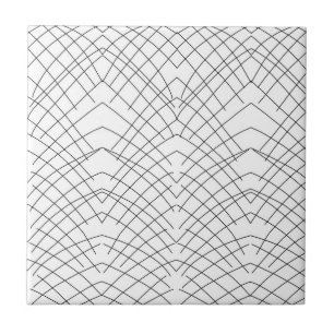 Azulejo De Cerâmica Desenho branco preto abstrato Art