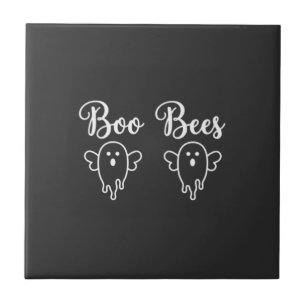 Azulejo De Cerâmica Desenho de Fantasma do Halloween das Abelhas Boo