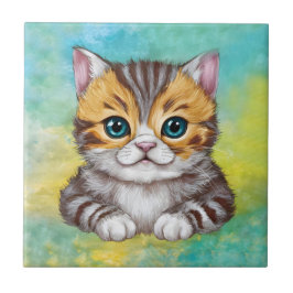 Azulejo De Cerâmica Desenho de Gato