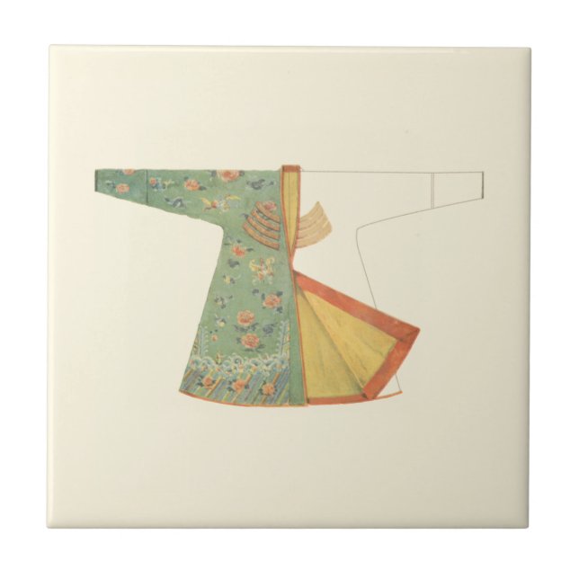 Azulejo De Cerâmica Desenho de Kimono semiacabado (Frente)