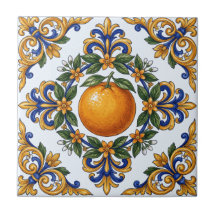 Desenho de Laranja de Citrino de Maiolica Italiana