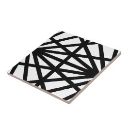 Azulejo De Cerâmica Desenho de Linha Mecânica Moderna Preto e Branco