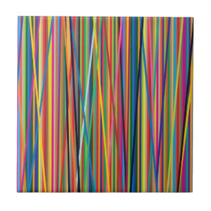 Azulejo De Cerâmica Desenho de listras abstratas coloridas