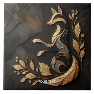 Azulejo De Cerâmica Desenho de Raposa Elegante Fantasia
