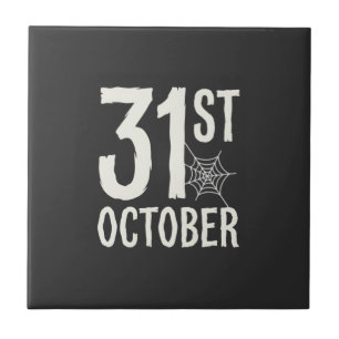 Azulejo De Cerâmica Desenho de Teia de Aranha de Halloween de 31 de Ou