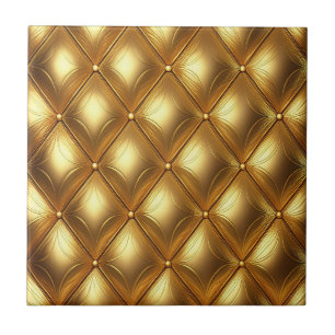 Azulejo De Cerâmica Desenho de Tufo Dourado