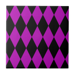Azulejo De Cerâmica Desenho de Xadrez com Diamantes Harlequim Preto Ro