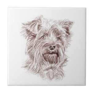 Azulejo De Cerâmica Desenho de Yorkshire Terrier