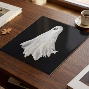 Azulejo De Cerâmica Desenho Divertido do Fantasma do Halloween Passado