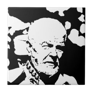 Azulejo De Cerâmica Desenho do Minimalismo Desenho do Velho Cara