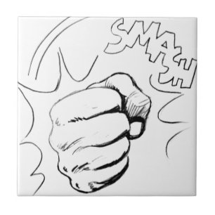 Azulejo De Cerâmica Desenho do Smash de Pop Art Retroativo