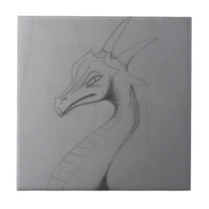 Azulejo De Cerâmica Desenho elegante do dragão